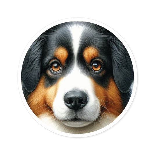 Dog Face Themed Round Stickers – Indoor & Outdoor Cute Animal Vinyl Decals 🐶