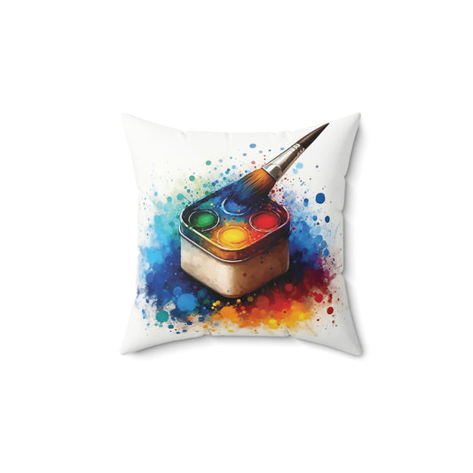 Minimal Watercolour Painting Spun Polyester Square Pillow – Artistic Decorative Throw Cushion for Home