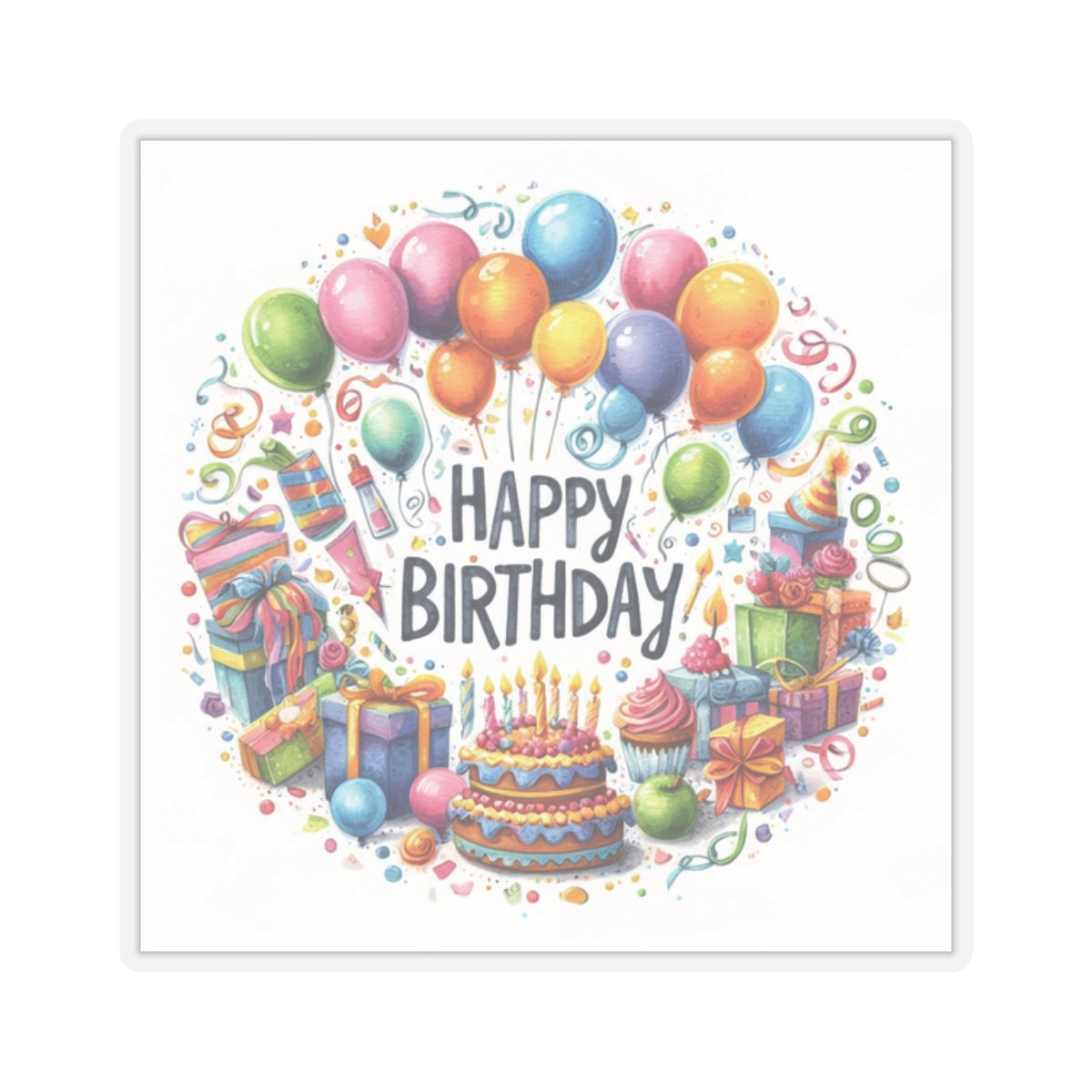 Birthday Cake Kiss-Cut Stickers