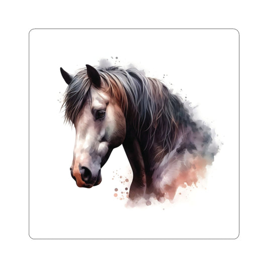 Brown Horse Kiss-Cut Stickers – Elegant Equestrian Decals for Laptops, Water Bottles & Notebooks